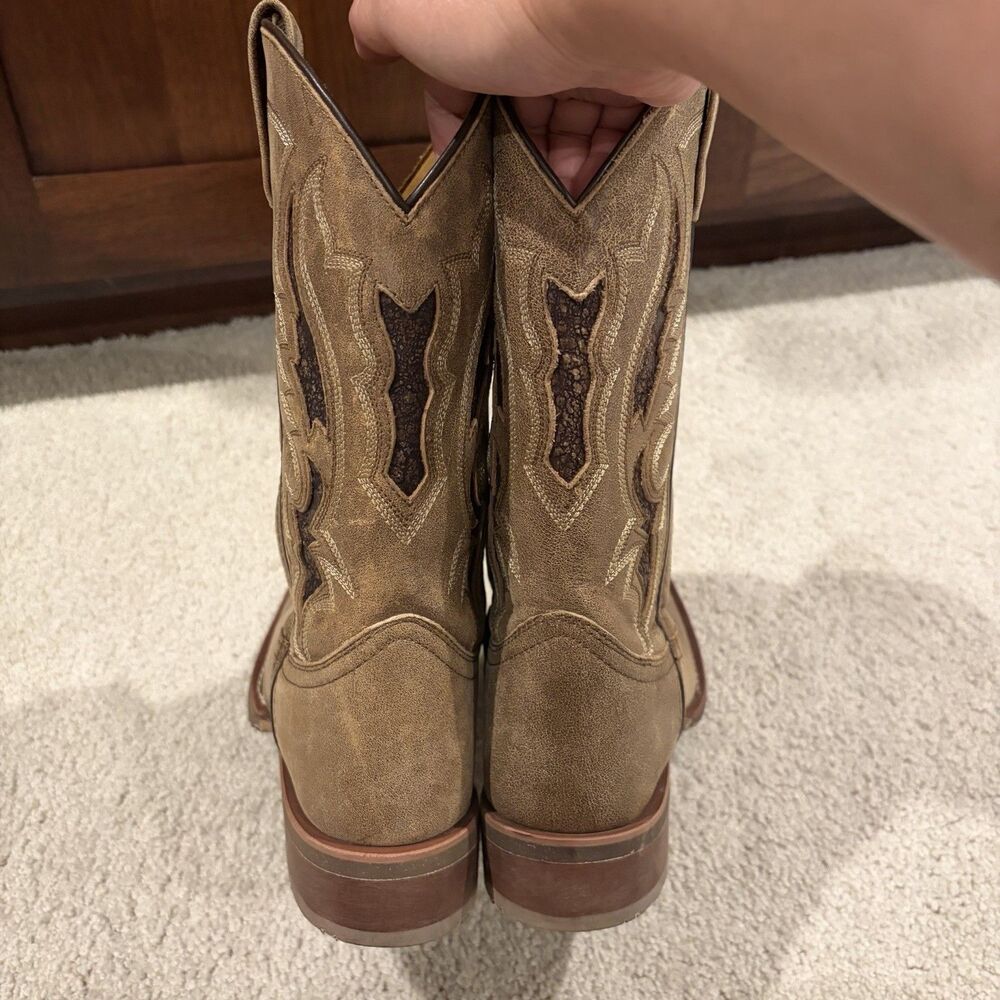 Laredo Men's Distressed Leather Performance Western Boot 7952 Tan Size 9 Demo - Picture 5 of 11